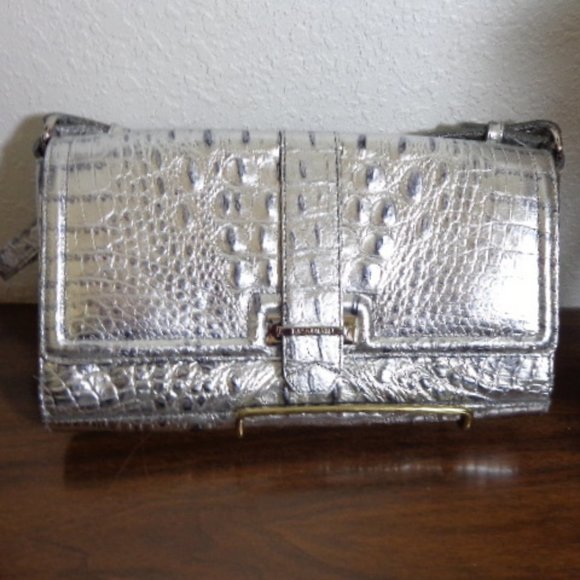 Brahmin Handbags - STUNNING Vintage Brahmin SILVER Melbourne Leather Shoulder Bag EXACT Clean LN